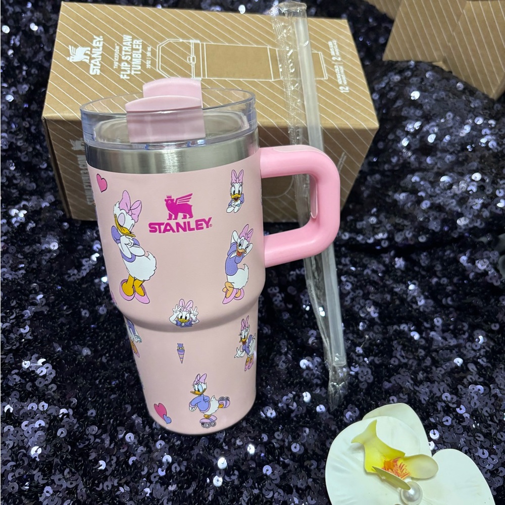 Stanley Pink Daisy Duck Tumbler with Straw